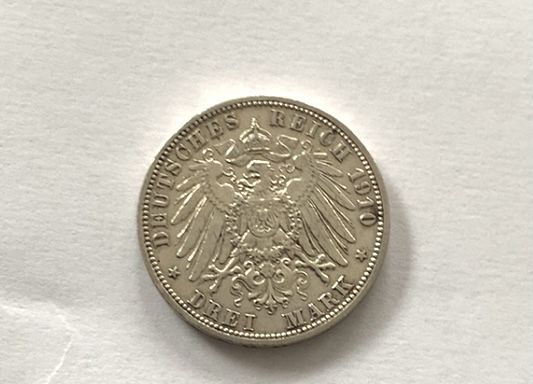 Moneta Niemcy 3 marki 1910 PRUSY - Wilhelm II