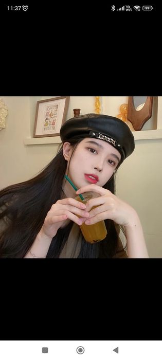 Hit nakrycie głowy beret kaszkiet Eco skóra miekka karmel braz