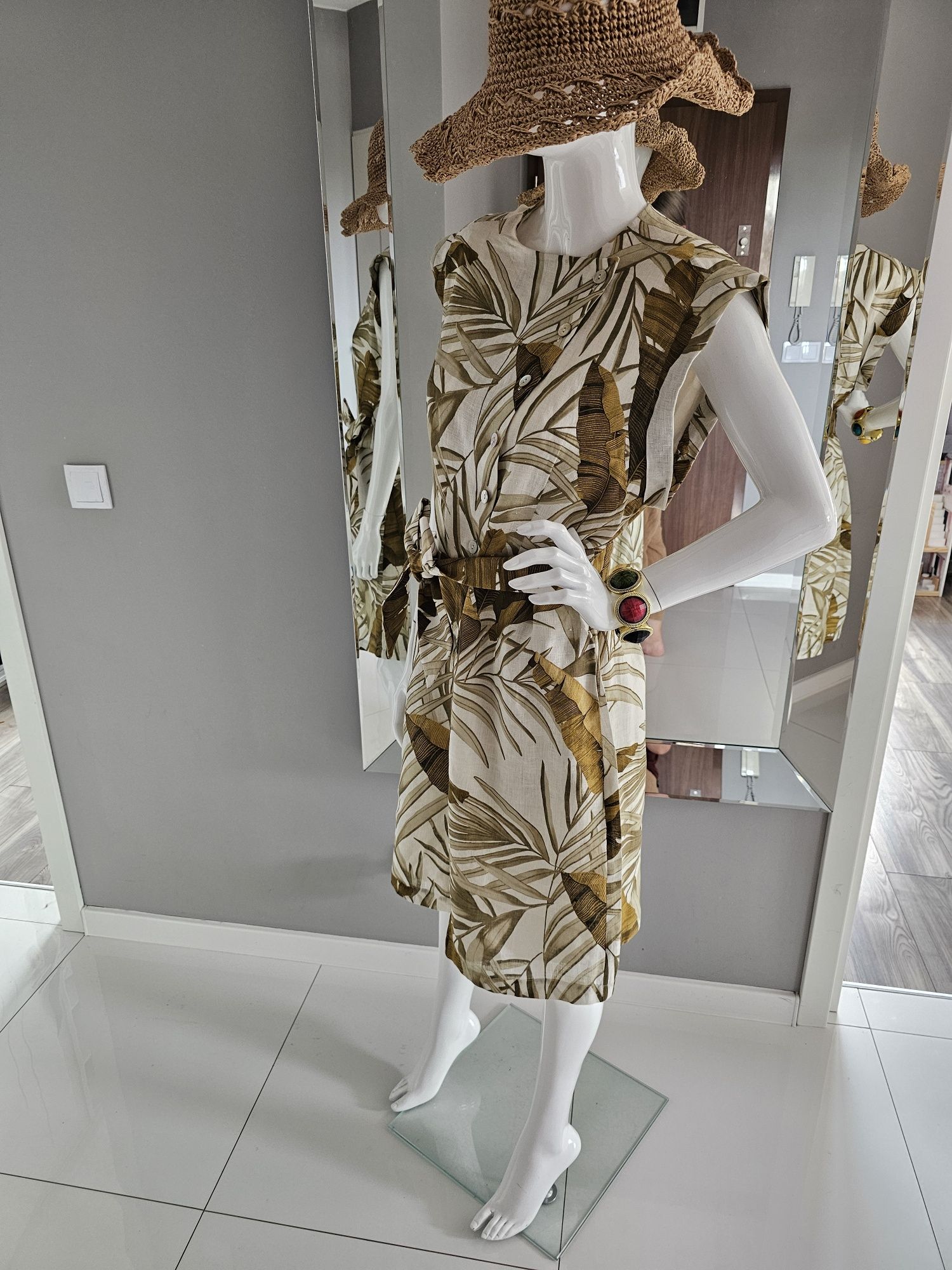 Piękna lniana sukienka Massimo Dutti rozm. M