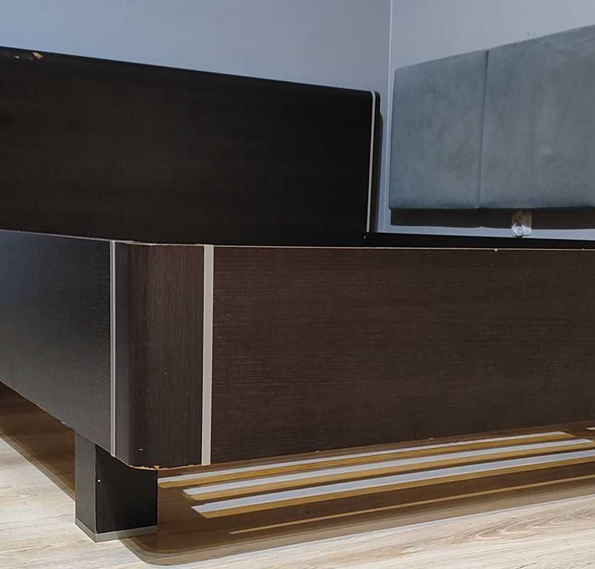 Łóżko małżeńskie 200x160 do sypialni wenge (b. ciemny brąz) stelaż