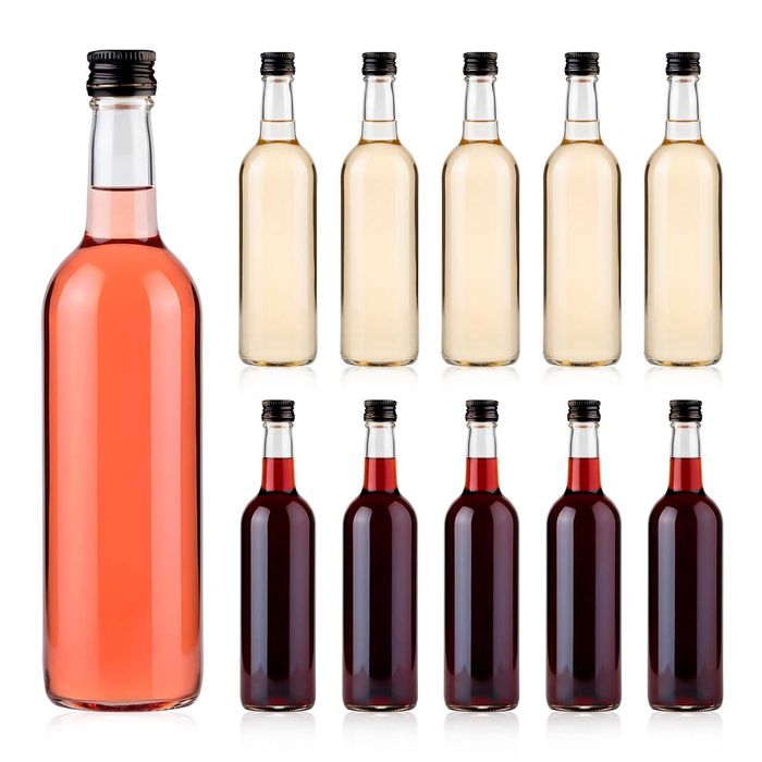 50x Przeźroczyste butelki na wino bimber małe butelki MONOPOL 375 ml