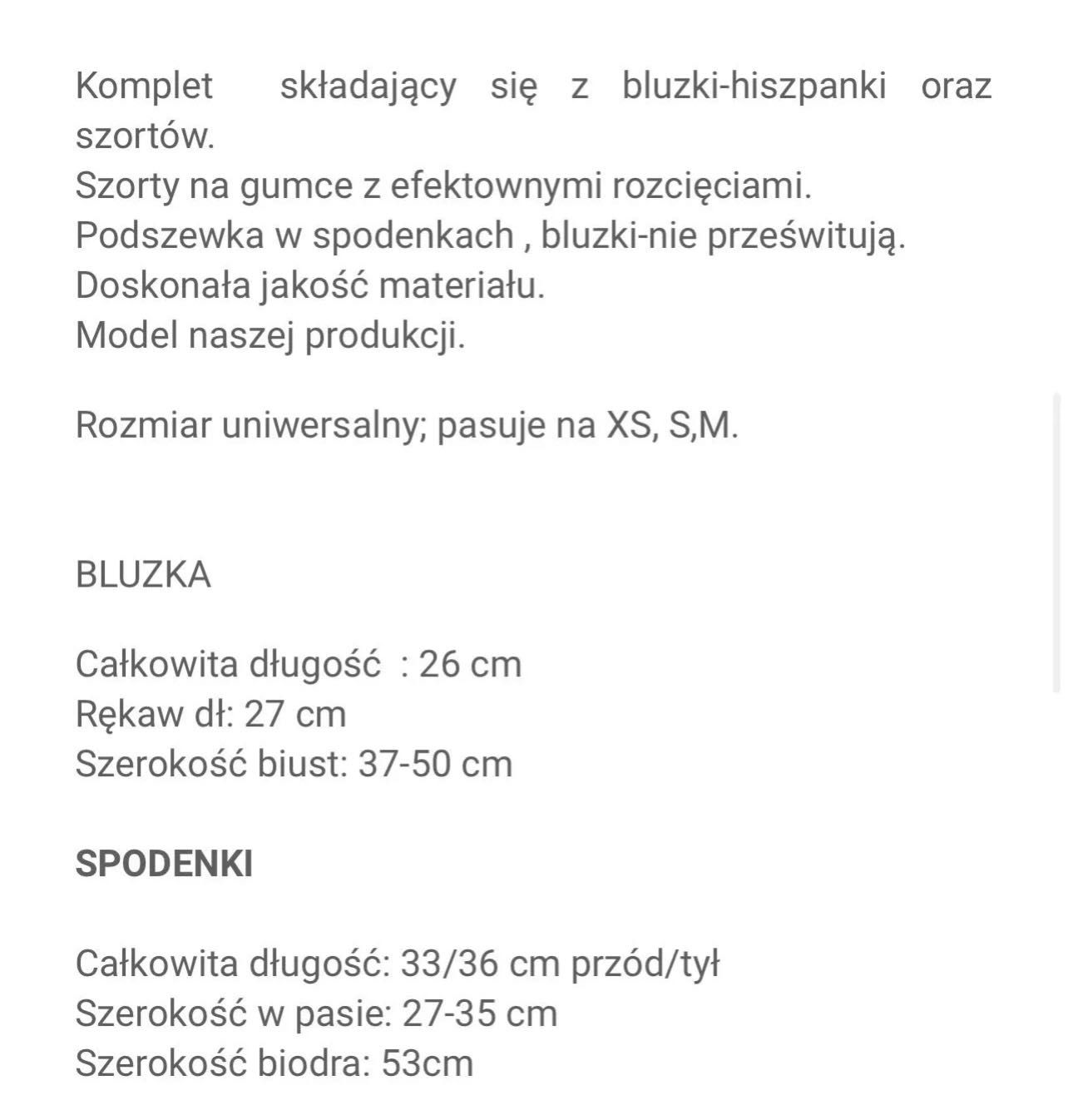 Komplet muślinowy, Roz.S/M