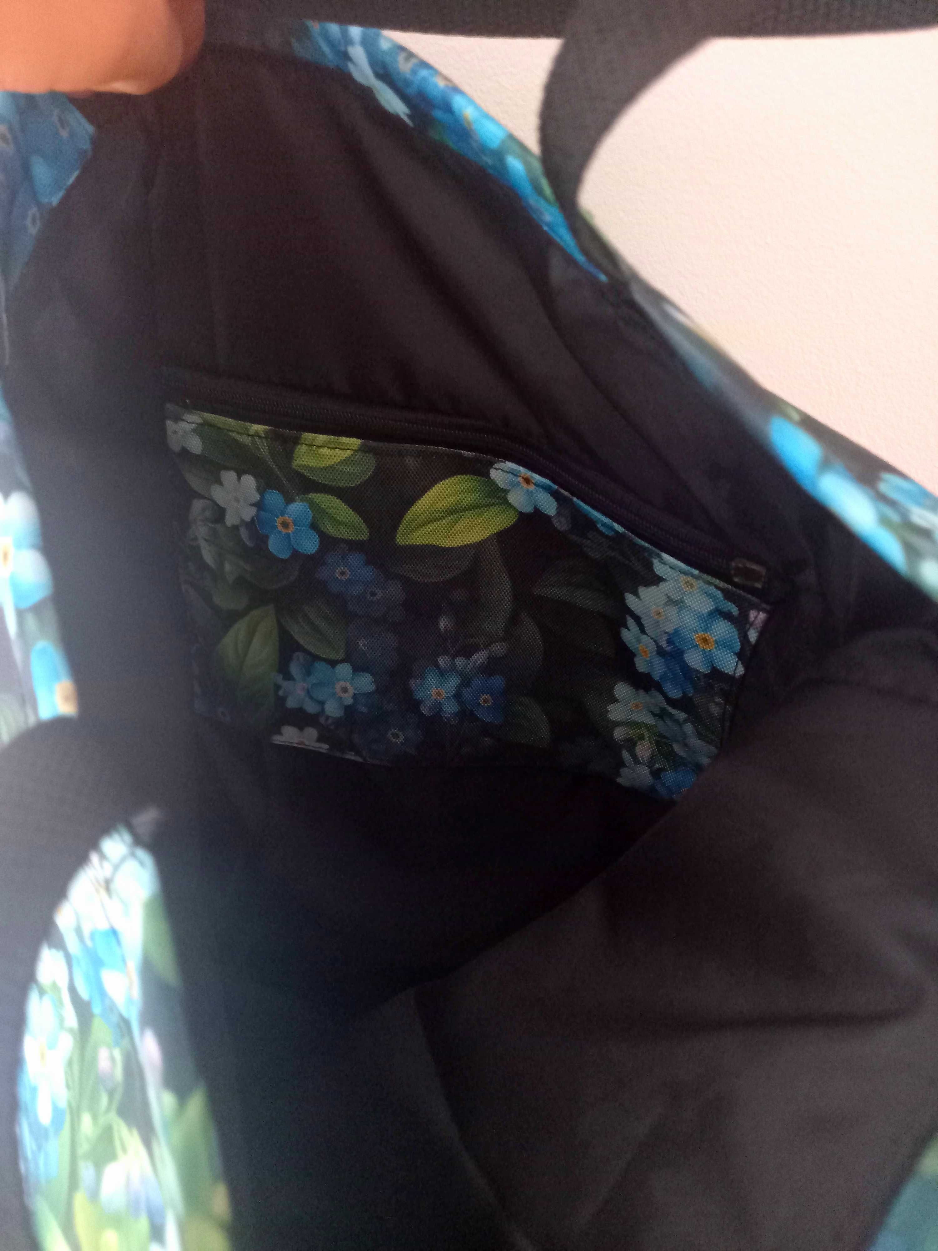 Torba shopperka na ramię w niezapominajki