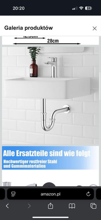 Gekufa Uniwersalny syfon, bardzo długa rura zanurzeniowa 200 mm