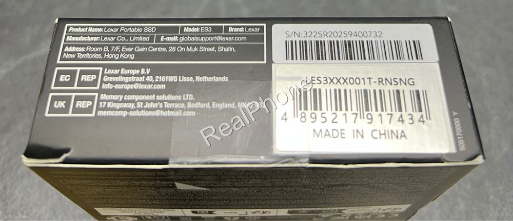 SSD накопичувач Lexar ES3 External 1TB Silver