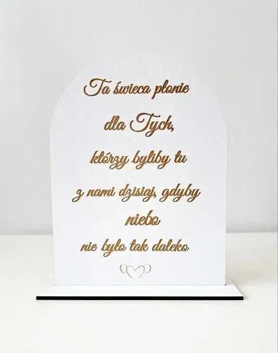 Tablica ślubna Ta świeca płonie dla tych dekoracje sali wesele