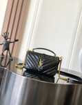 Saint Laurent College Shoulder BagMatelasse Monogram Large Black