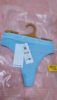 Lacoste stringi damskie nowe  L błękitne majtki oryginalne figi bikini