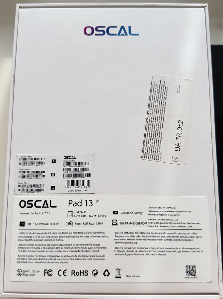 Oscal Pad 13 (8+256 Гб) Grey