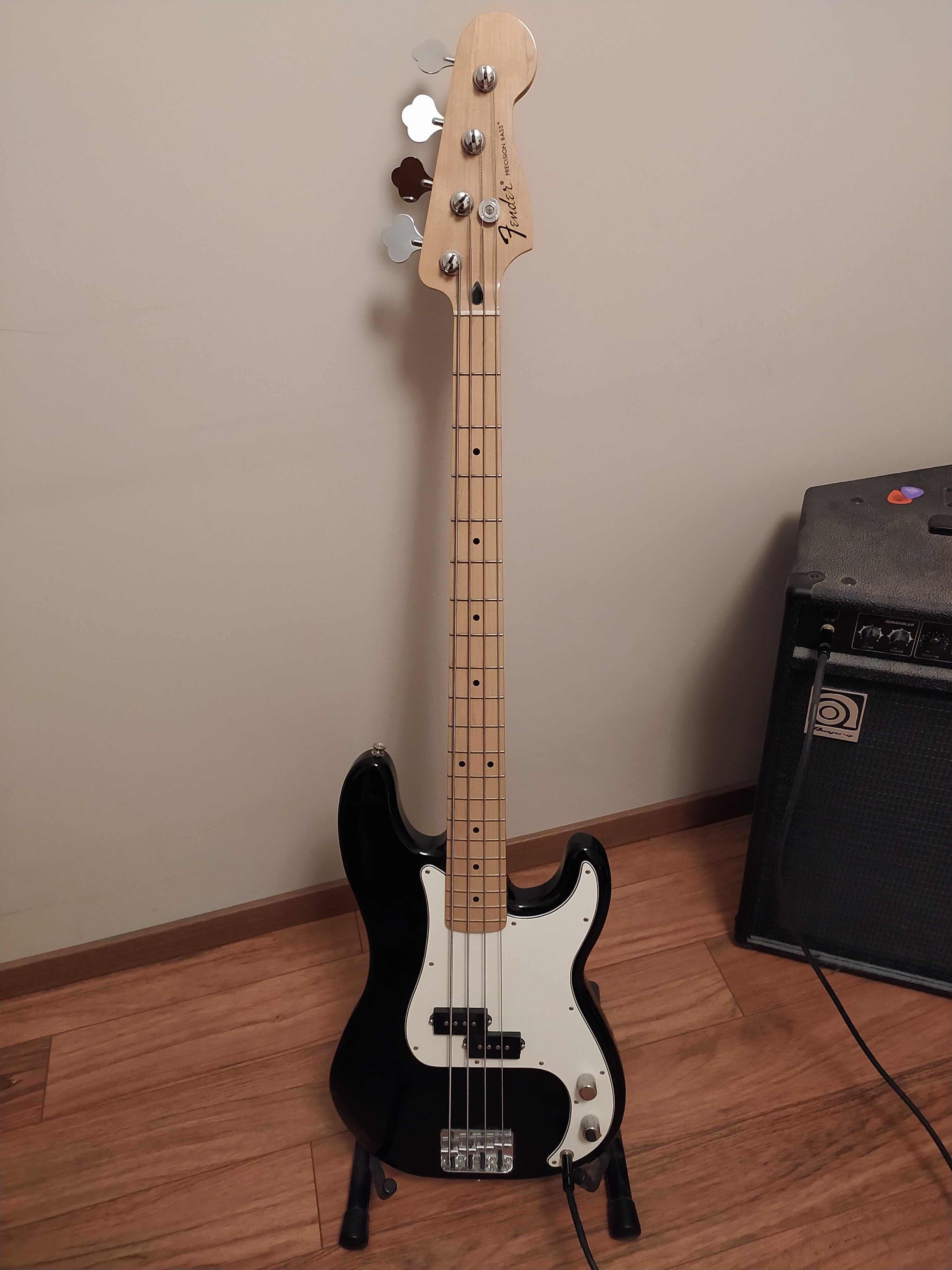 Gitara basowa Fender Standard Precision Bass MN BLK czarna klon Meksyk