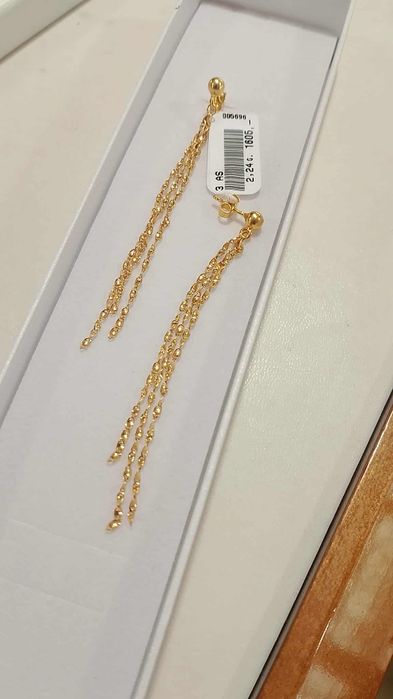 Piękne wiszące kolczyki złoto pr. 585