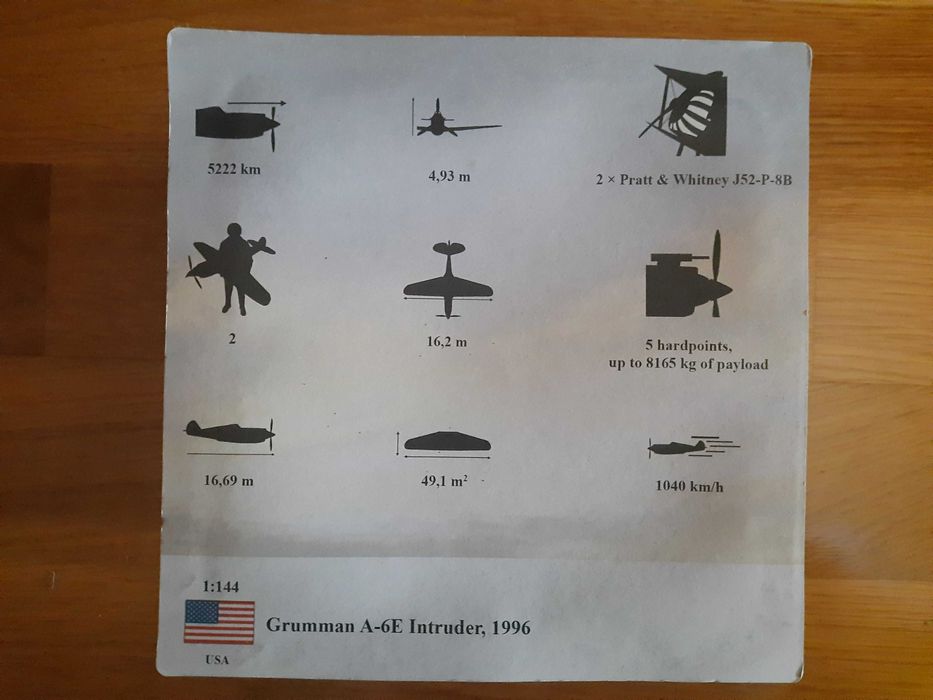 Model kolekcjonerski Amer Com Grumman A-6E Intruder, 1996 1/144