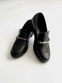 Nowe czarne wiosenne wsuwane eleganckie buty damskie 36