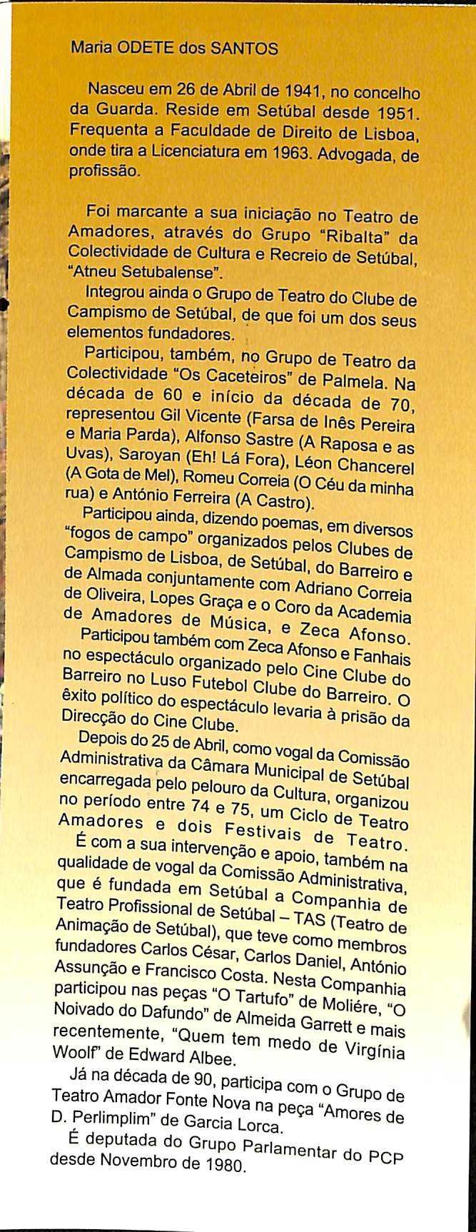 "Em Maio há cerejas" de Odete Santos [Novo]