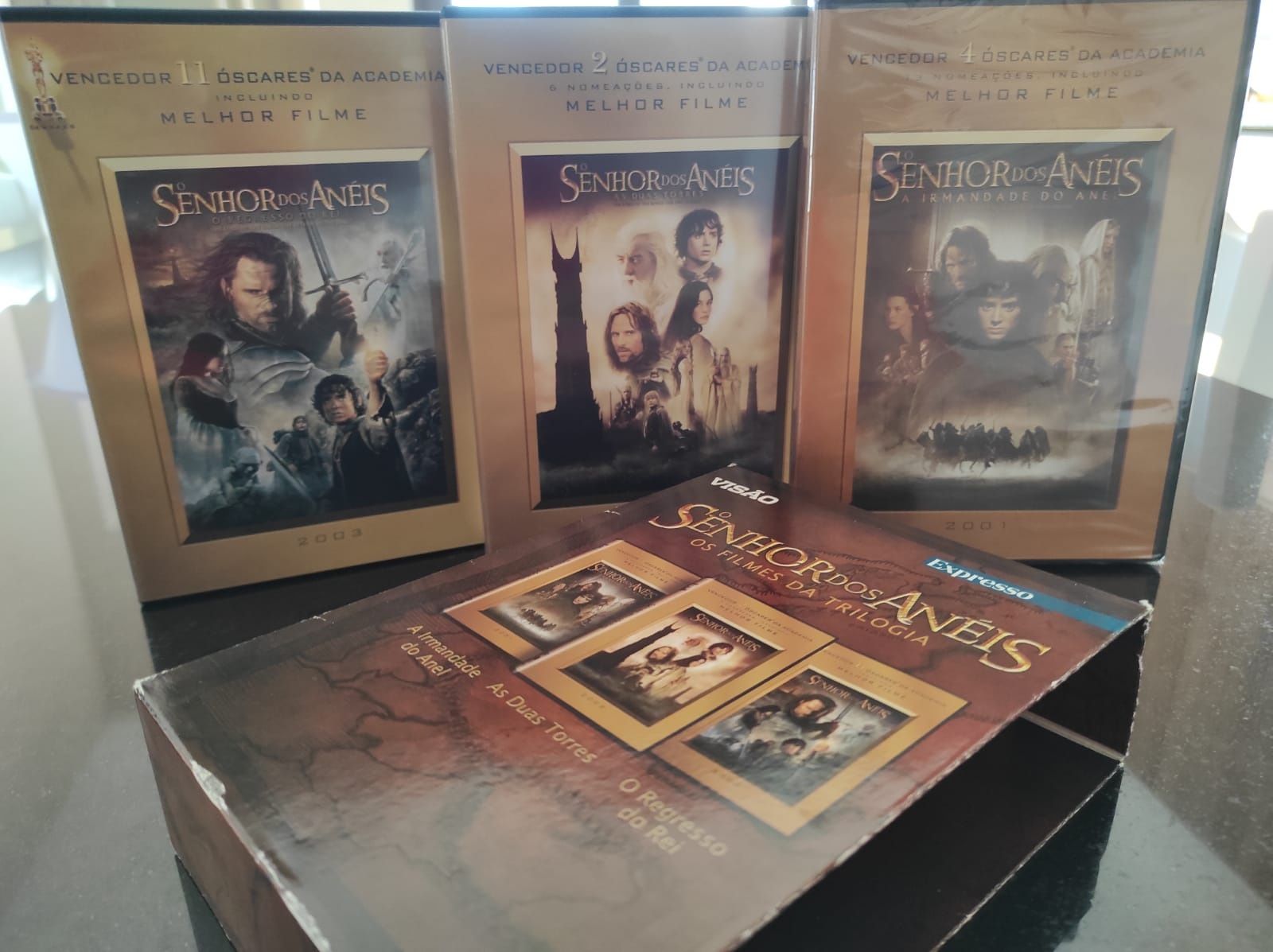 Trilogia em DVD do Senhor dos Anéis com selos igac