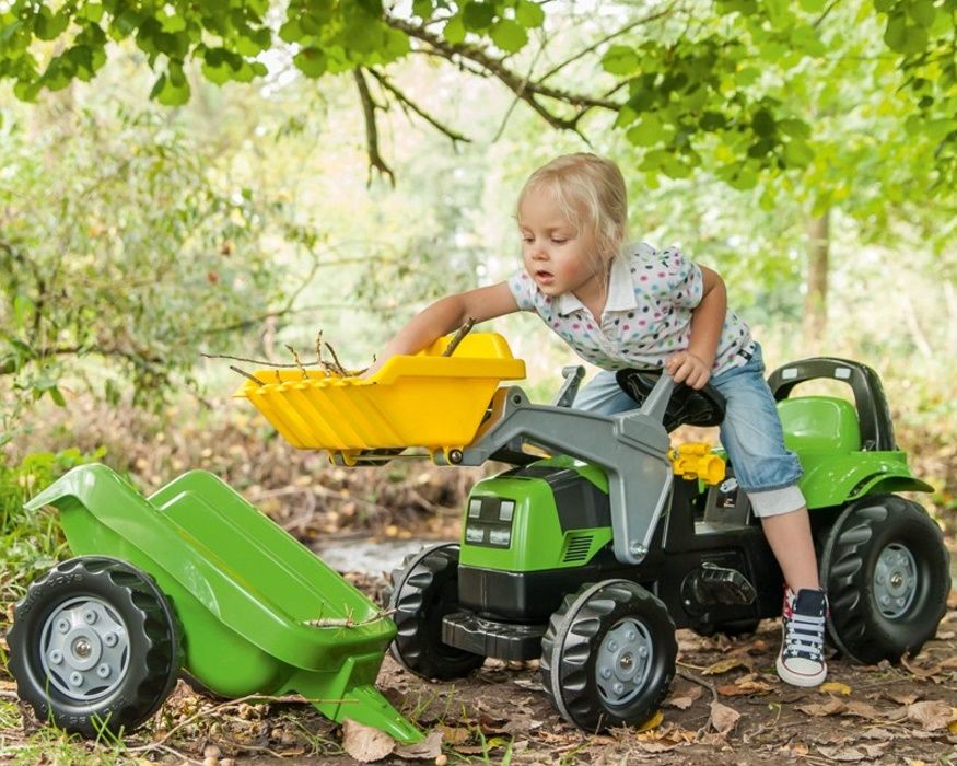 NOWA CENA NA DZIEŃ DZIECKA Traktor na pedały John Deere z przyczepą 2+