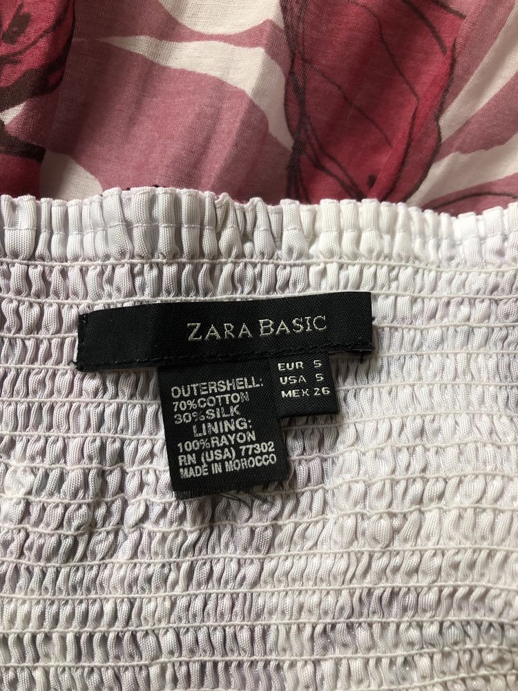 34. r.S/XS Zara midi sukienka na ramiączkach. Bawełna, jedwab