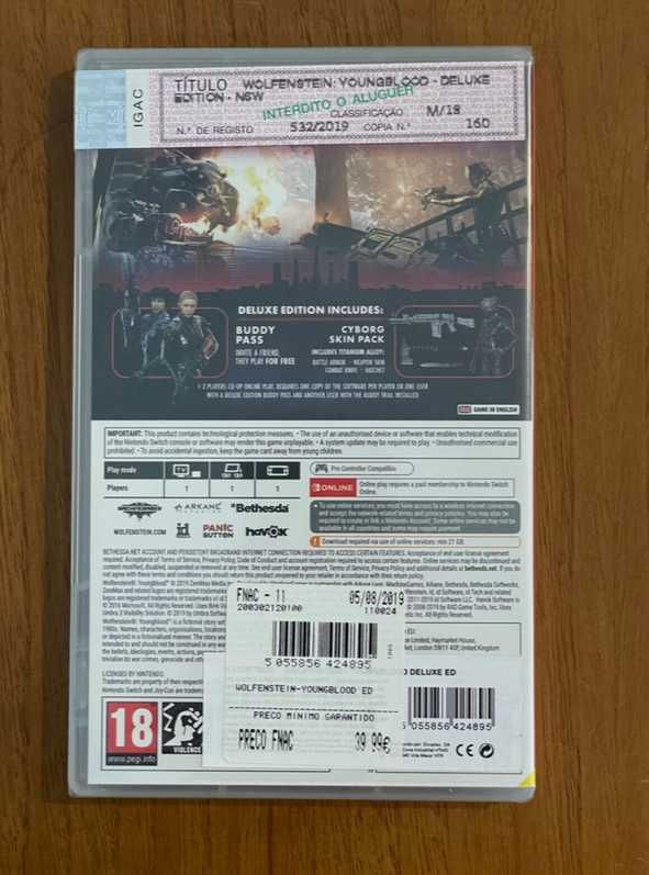 Wolfenstein YoungBlood - Deluxe Edition - Nintendo - Jogo Selado