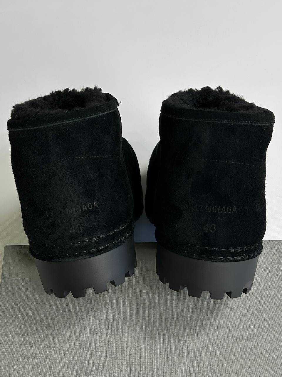 BALENCIAGA ALASKA SKI FUR BOOTS ботинки чоботи чорні уггі ugg low 43