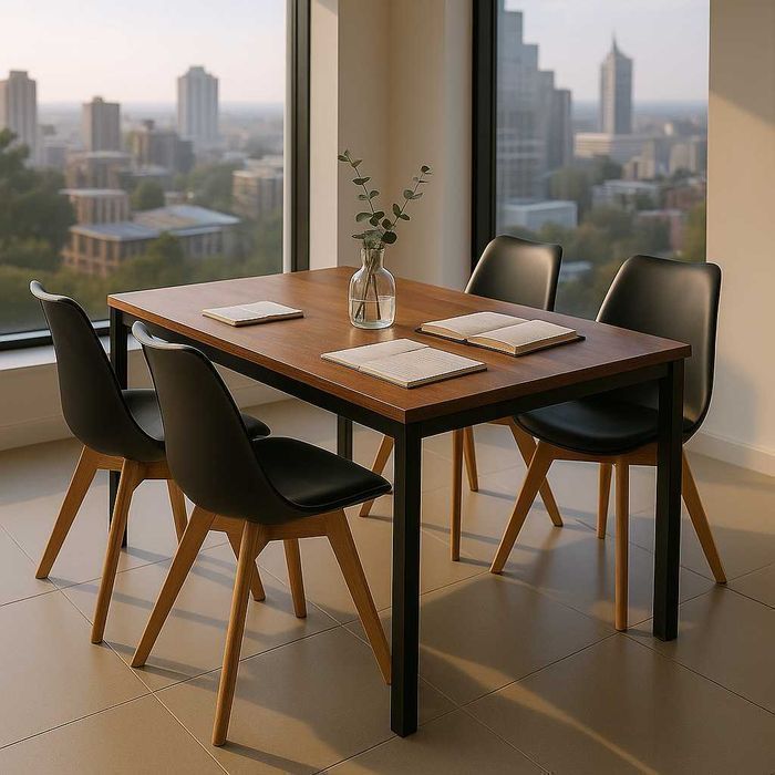 NOWY Stół z Krzesłami Drewniany do Kuchni Salonu Jadalni Stolik Loft