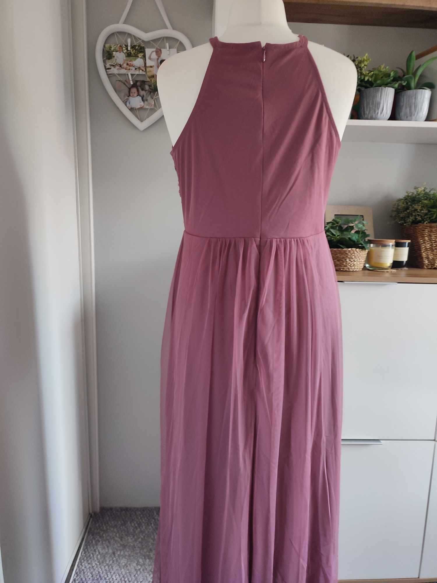 Piękna sukienka maxi bogato zdobiona 44