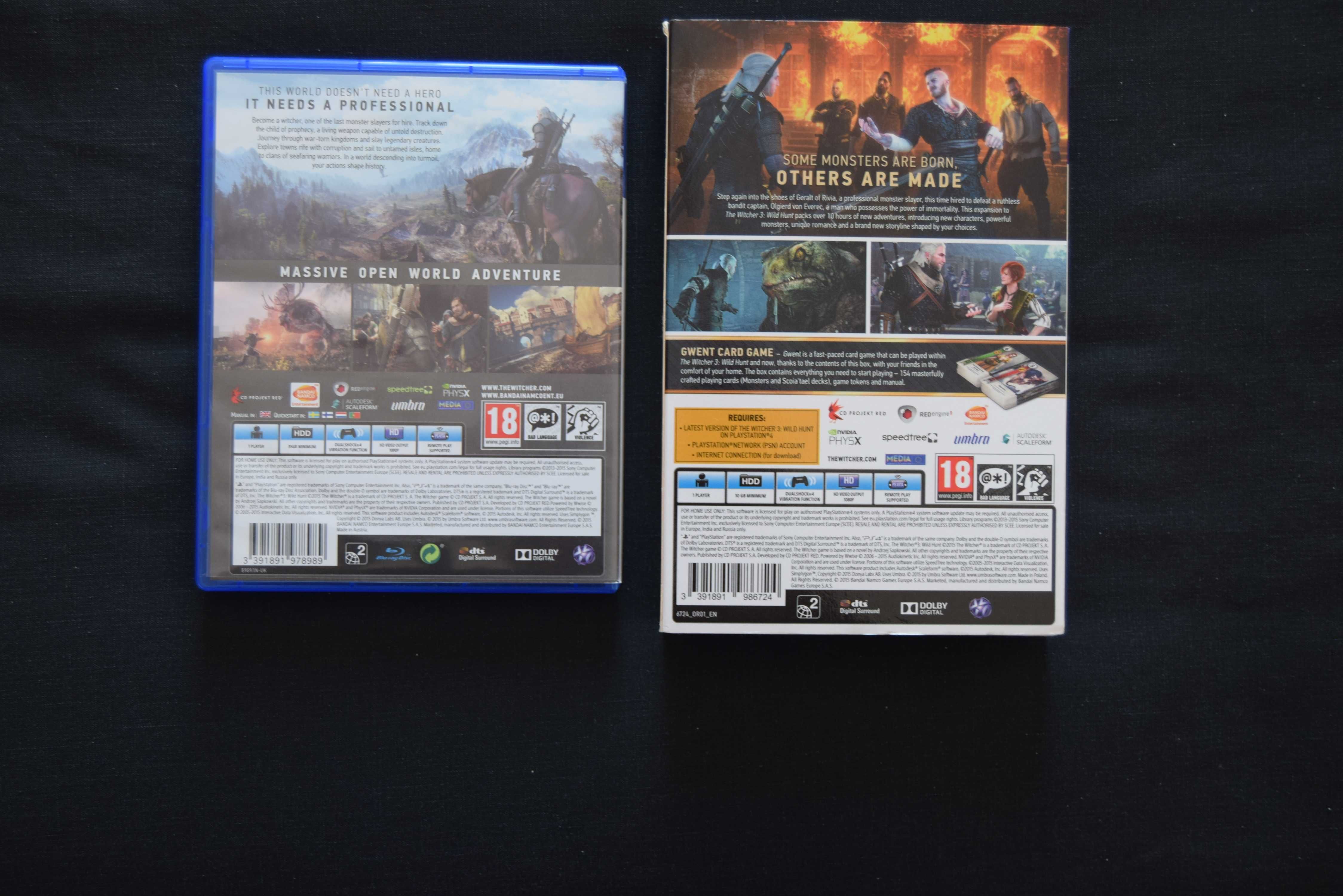 Jogo PS4 The Witcher 3 e Gwent Deck (Hearts of Stone)