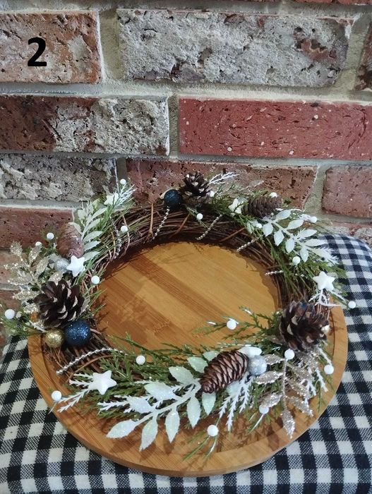 Wianek świąteczny, dekoracja na stół - Rękodzieło