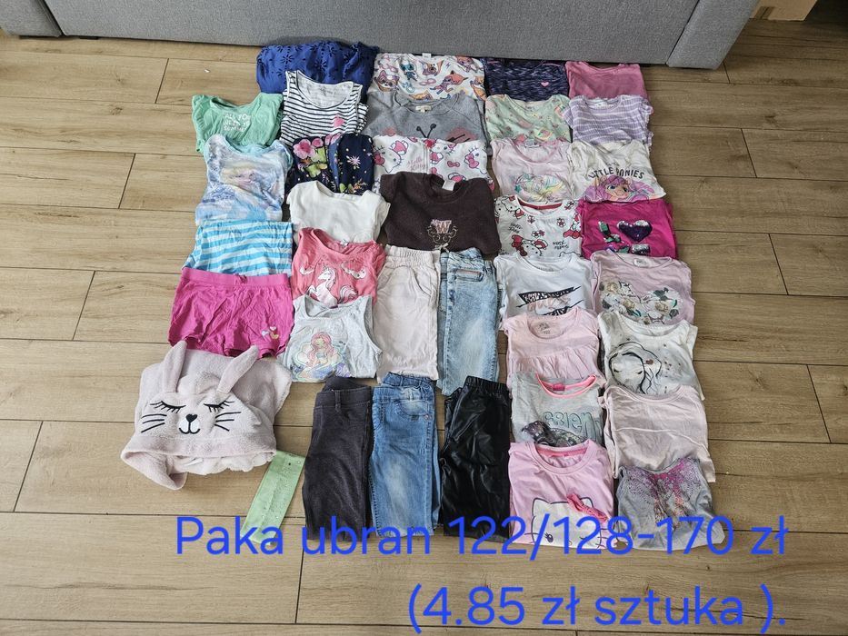 Paka ubran 122 128 dziewczynki sukienki bluzy koszulki