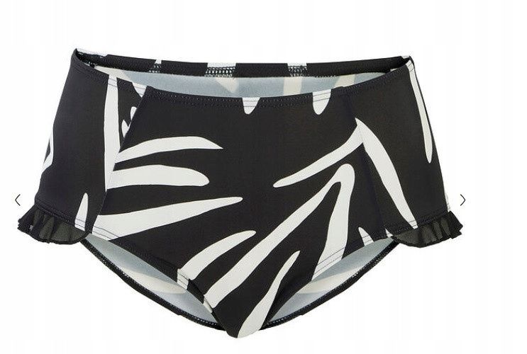 B.P.C figi bikini czarne w białe wzory maxi r.38