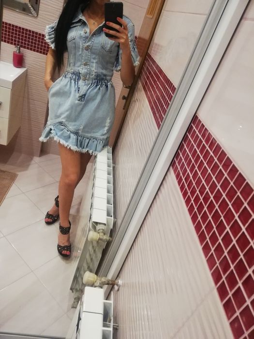 Lou sukienka jeans jeansowa 34 xs frida dżins lato wakacyjna