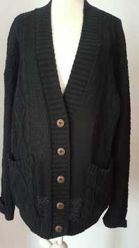 Sweter damski czarny rozpinany nowy rozmiar 46-48