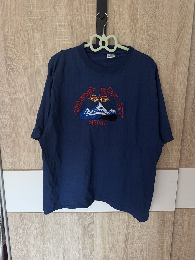 Koszulka Nepal XL Vintage 90s haft tshirt Plus Size Góry Archive Haft
