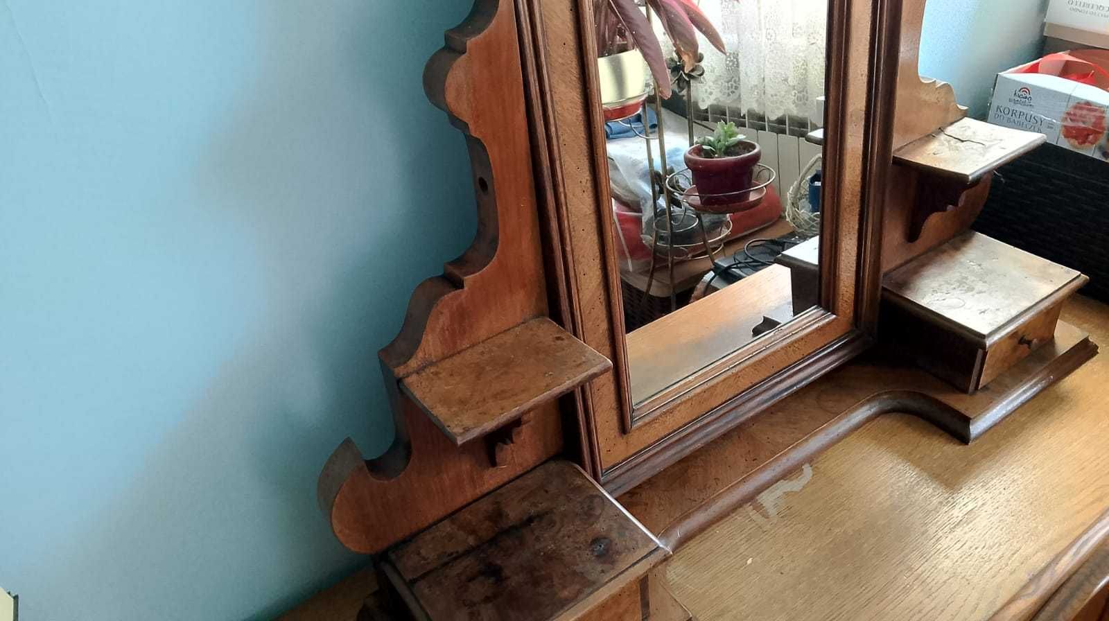 Lustro na toaletkę komodę XX-lecie międzywojenne fornir art deco
