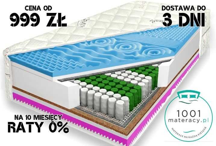 Materac sprężynowy kieszonkowy Kaltschaum 90 x 200 x 26cm H3, H4