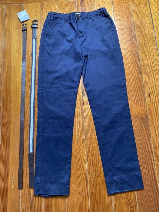 Calças chino azuis da Sfera + 2 cintos