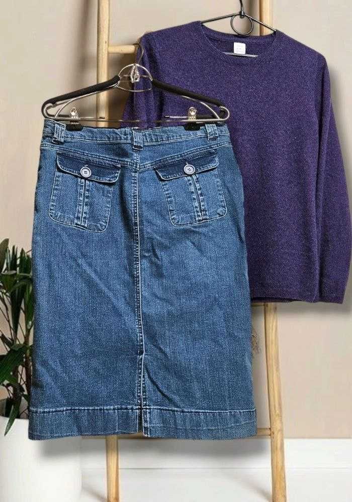 Джинсовая юбка темно-синяя с карманами Denim Co, р. М/L