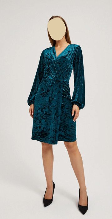 Nowa welurowa sukienka #szmaragdowa