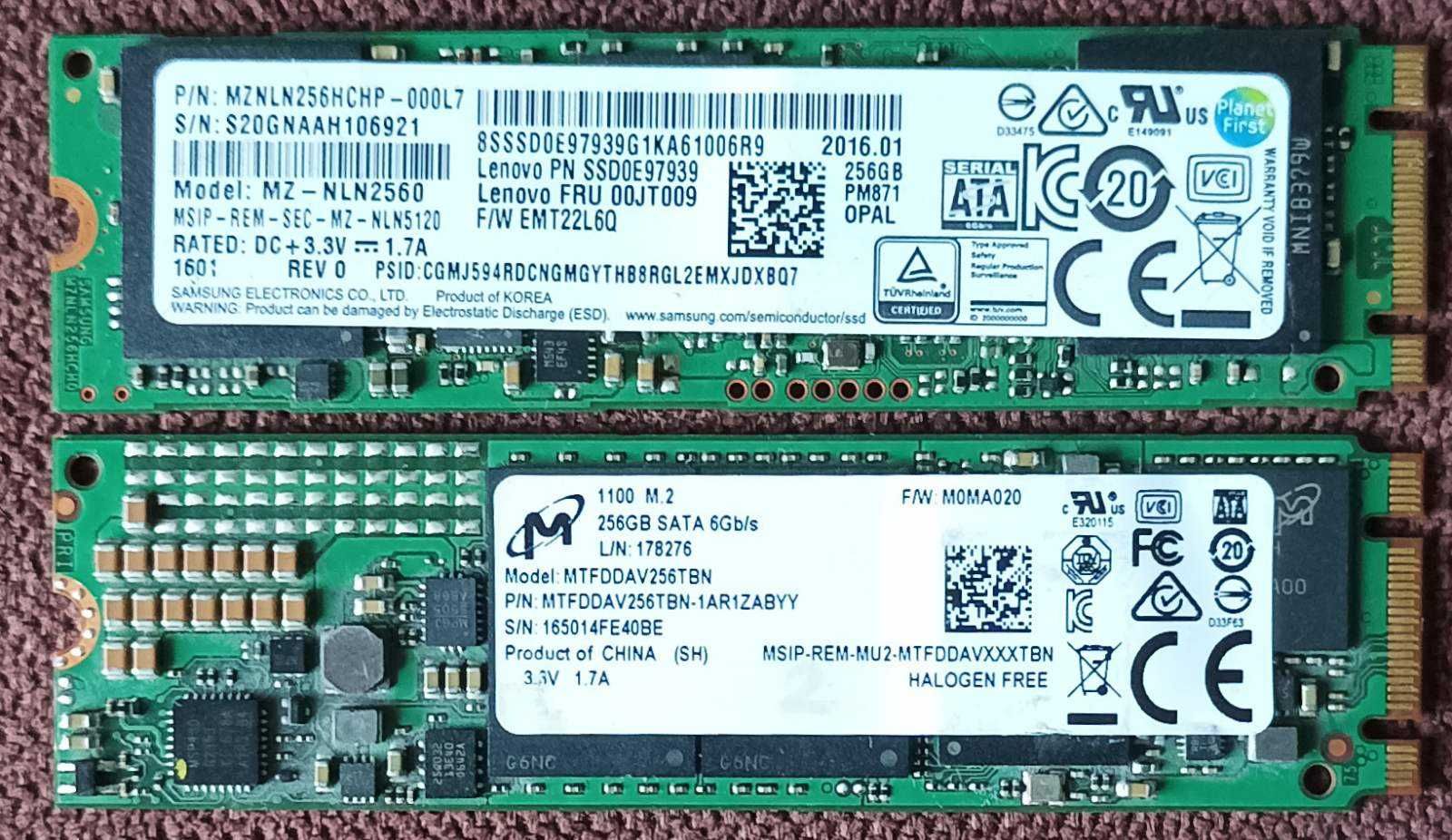 SSD M2 NVME/SATA3 256-512-1000GB