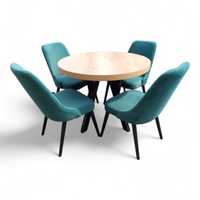 Wyprzedaż Stół okrągły rozkładany do 200cm + 4 krzesła tapicerowane