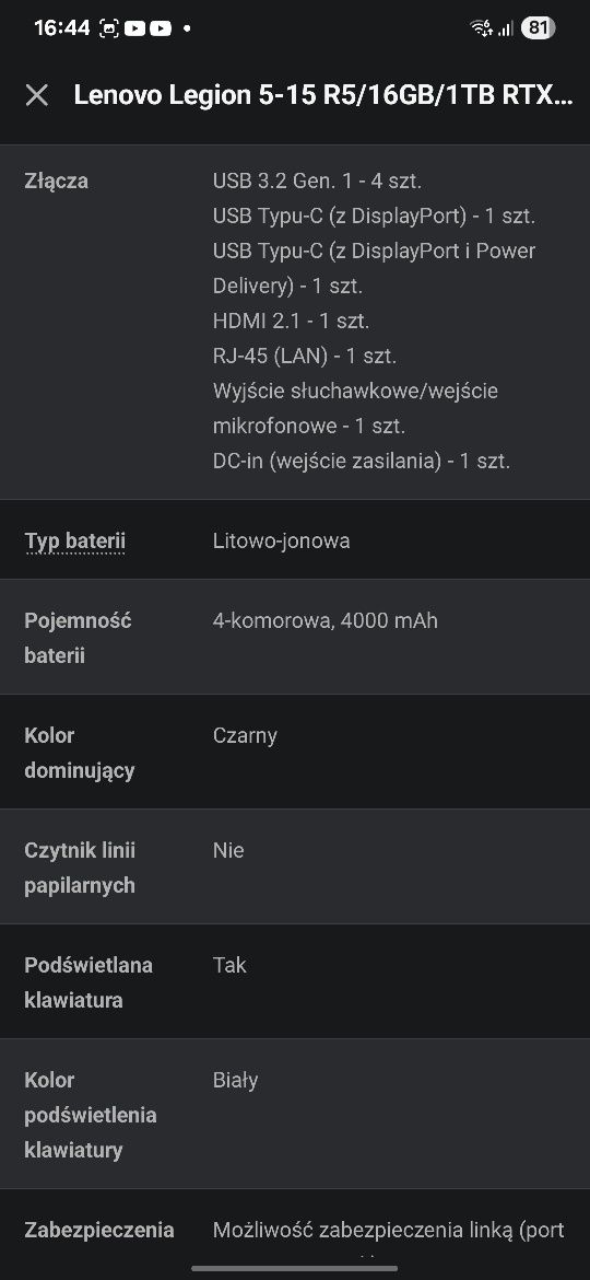 Lenovo Legion 5, RTX 3050Ti, Ryzen 5 5600H