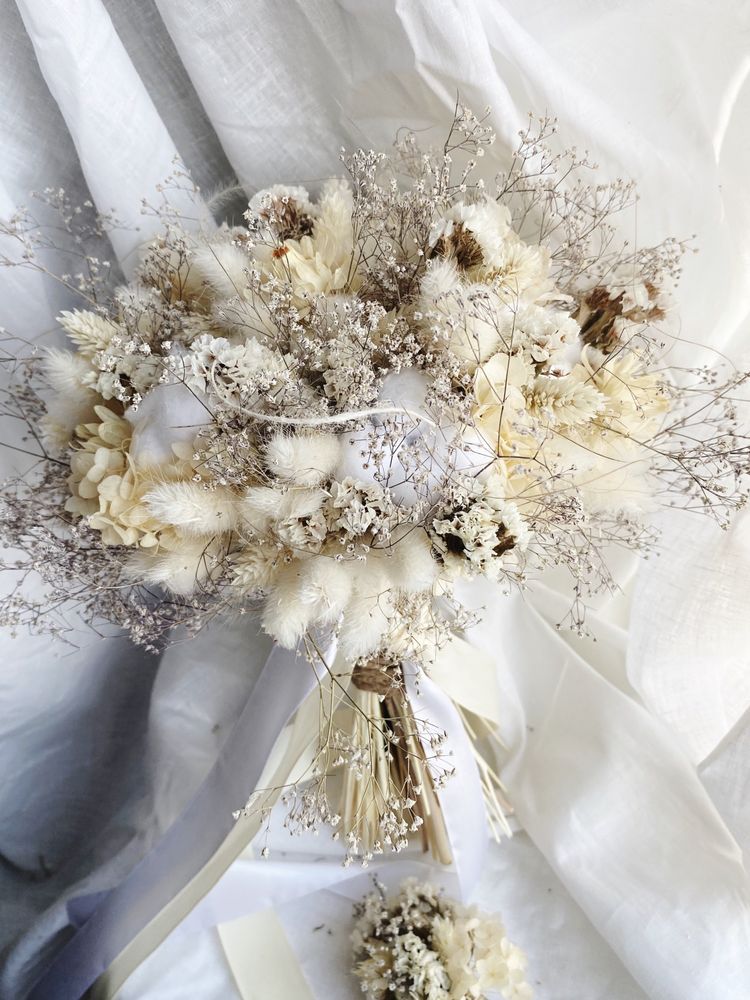 Букет нареченої весілля декор букет невесты из сухоцветов сухоцвіти