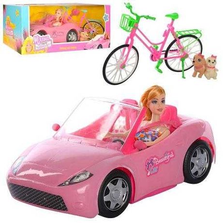 Кукла с машиной и велосипедом
