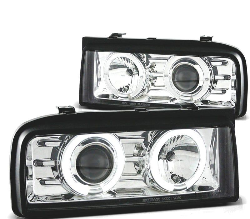 FARÓIS PARA VOLKSWAGEN VW CORRADO 88-95 ANGEL EYES CROMADOS