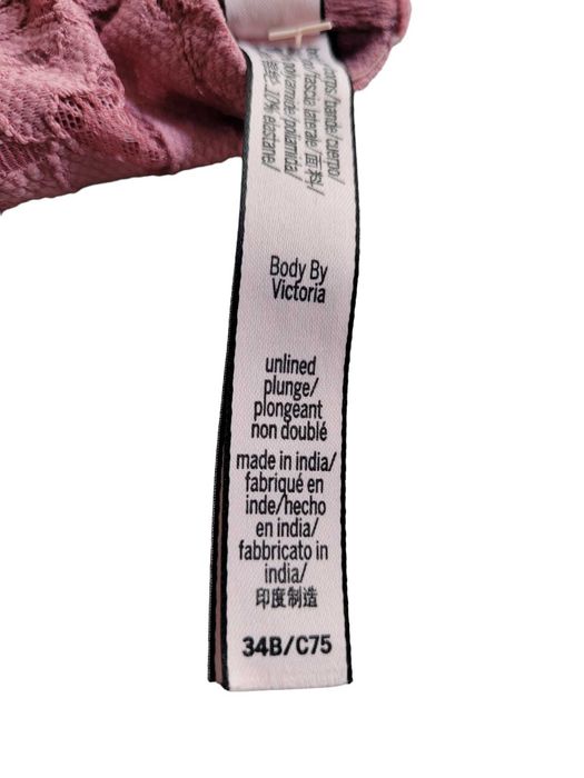 Koronkowy różowy stanik biustonosz Victoria's Secret 75B 34B bielizna