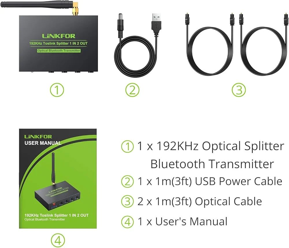 LINKFOR optyczny nadajnik bluetooth  rozdzielacz roslink transmitter