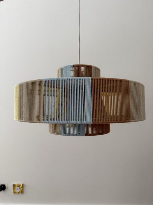 Lampa wiszaca z włókna lnianego Westwing Collection