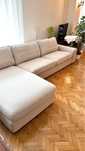 Sofa z szezlongiem - KIVIK IKEA (dwa pokrowce - beż i grafit)