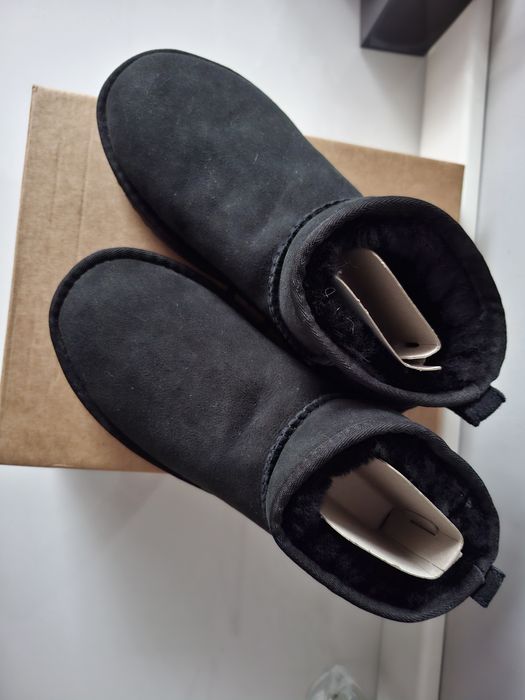 UGG 38 Classic Ultra Mini botki Nowe kozaki krótkie czarne skóra