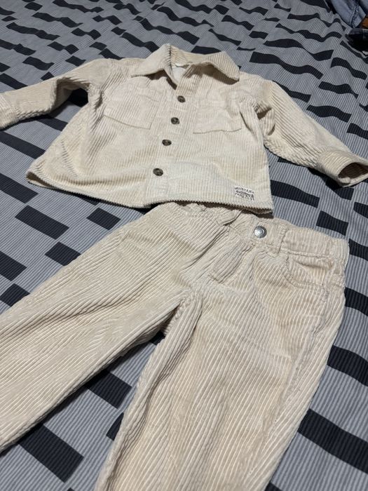 zestaw sztruksowy h&m 92 bezowy