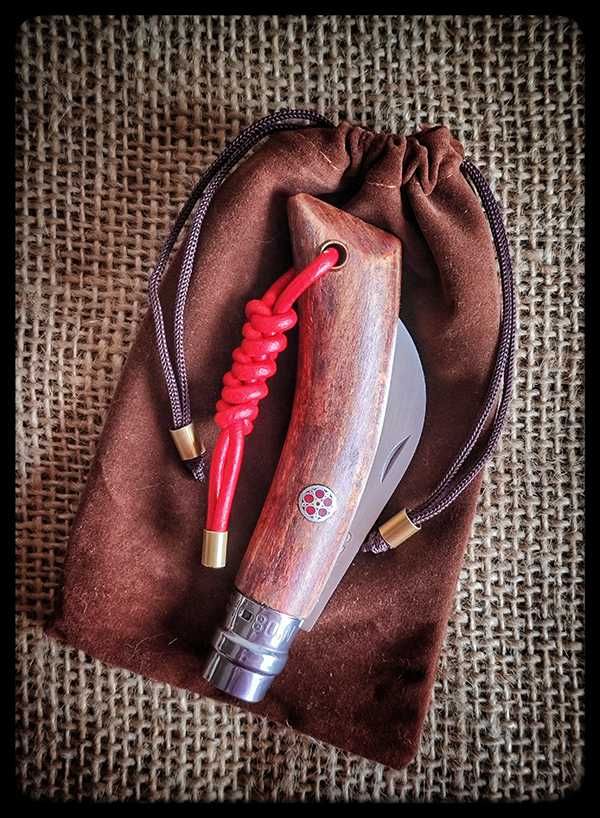 Nóż Opinel Sierpak nr 8 Custom mod grzyby zioła